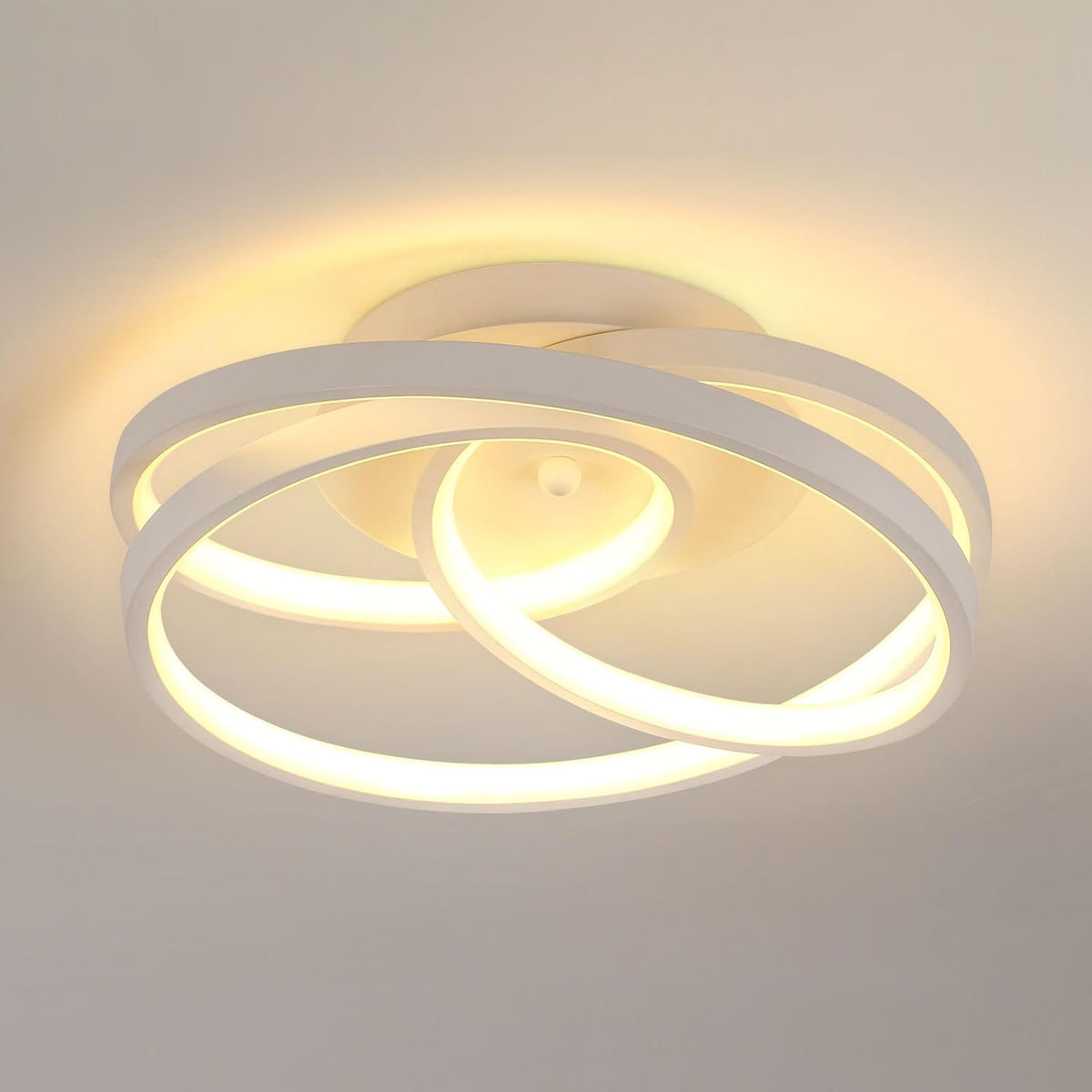 Ceiling Light - White Aluminium Frame, Warm Light
