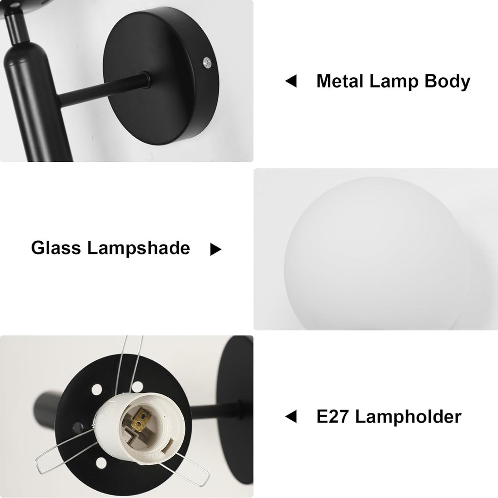 Wall Light - Black Glass Frame