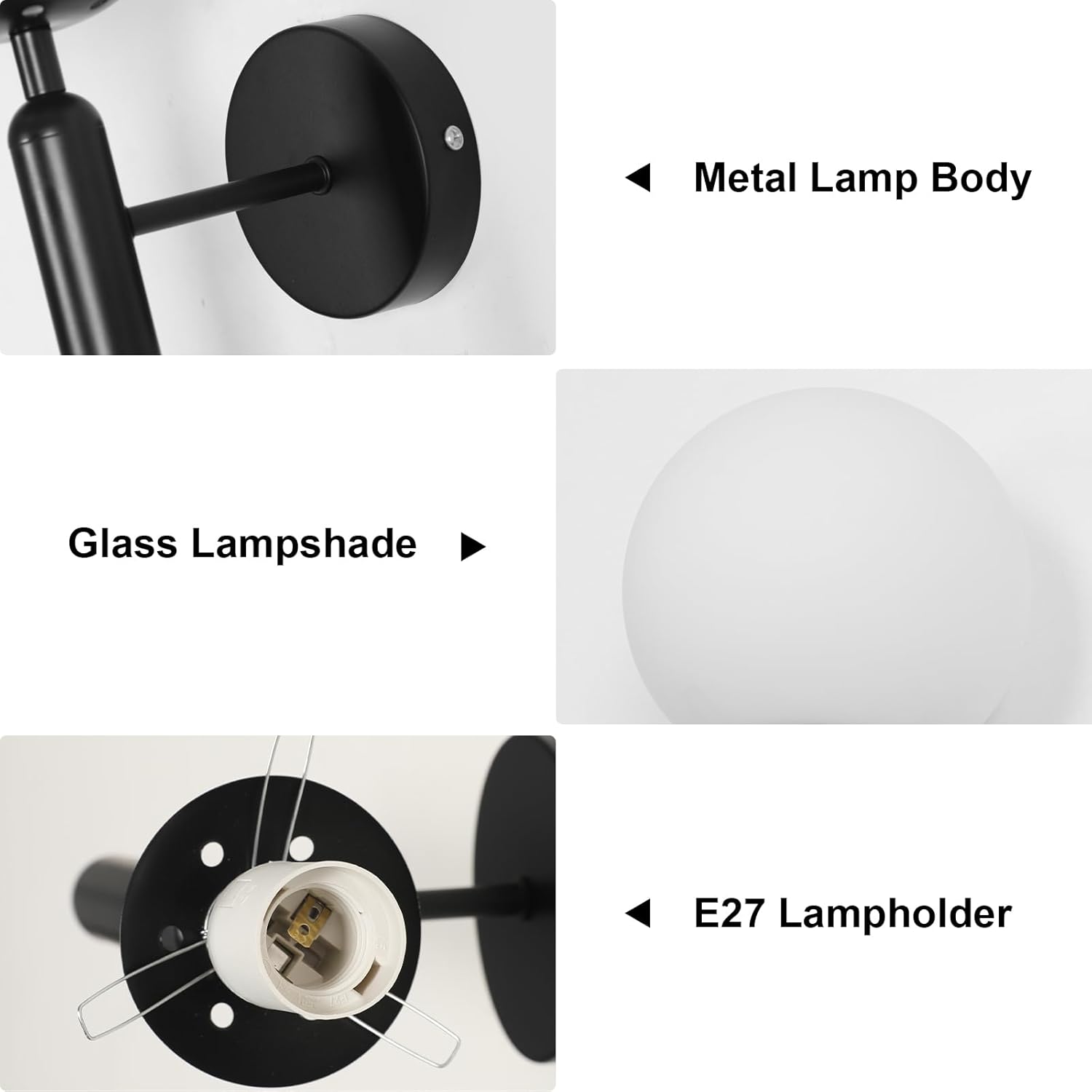 Wall Light - Black Glass Frame