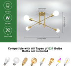 Ceiling Light - Gold Metal Frame