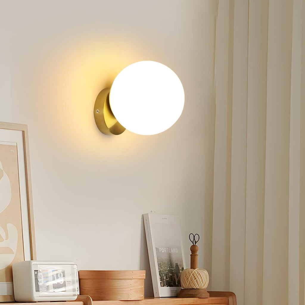Comely Applique Murale Interieur, Or Lampe Murale E27 Globe, Luminaire Applique Industrielle Éclairage Décoratif pour Salon, Chambre, Couloir et Escalier