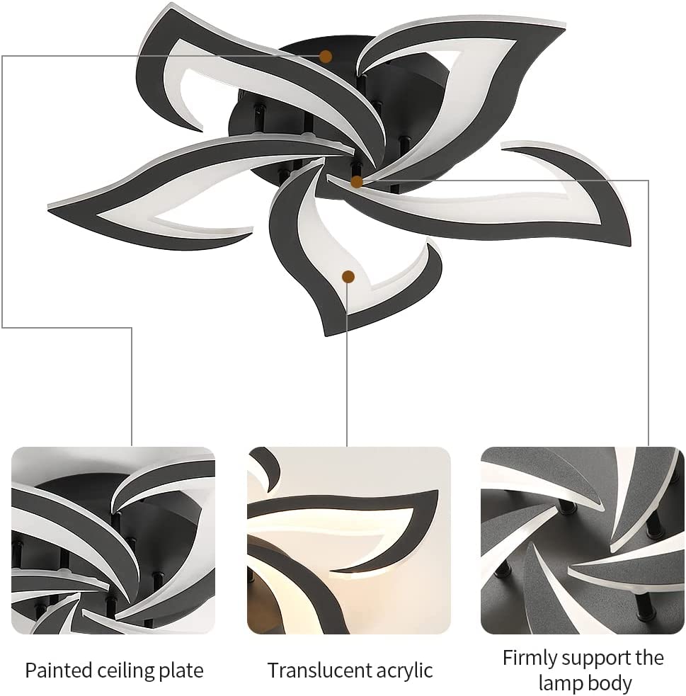 Ceiling Light - Black Acrylic Frame, Warm Light