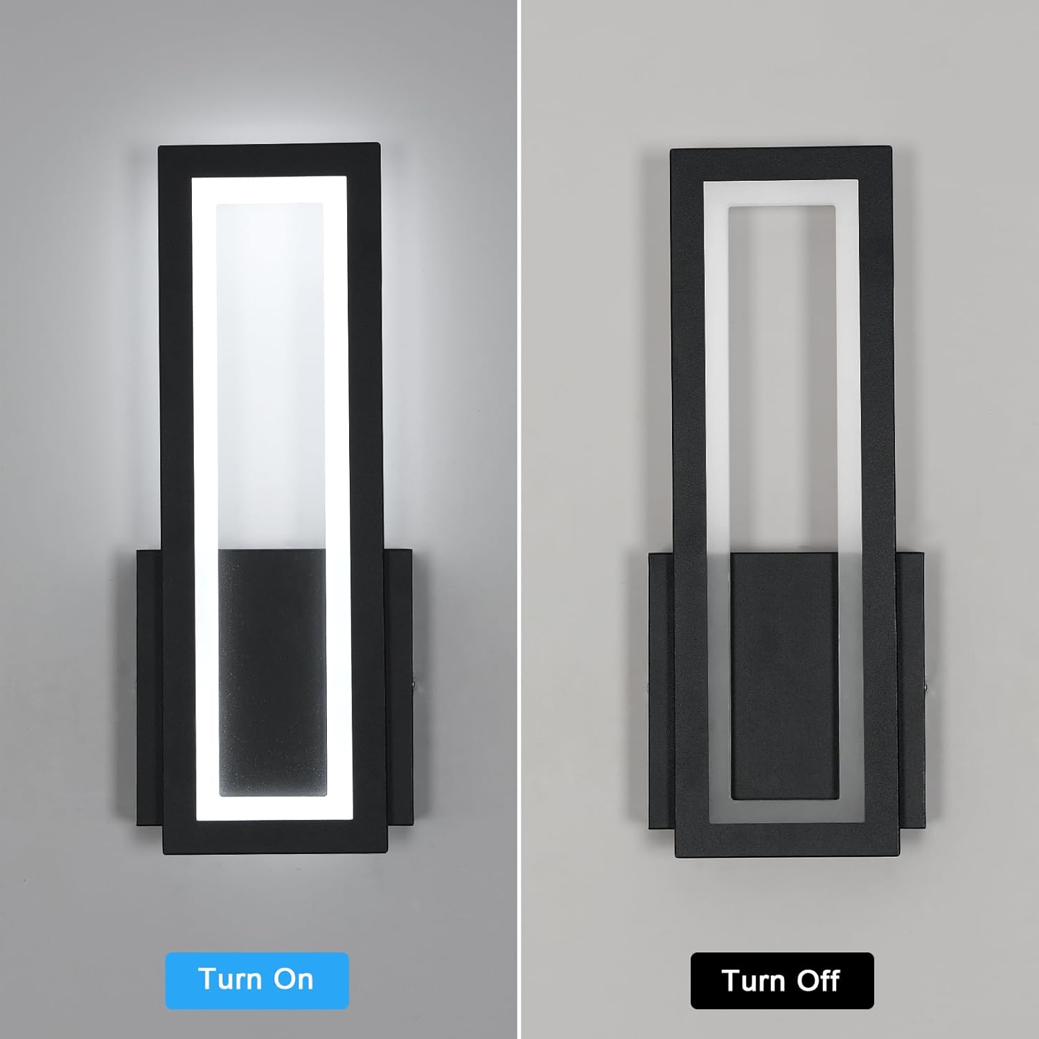 Wall Light - Black Acrylic Frame, Warm Light