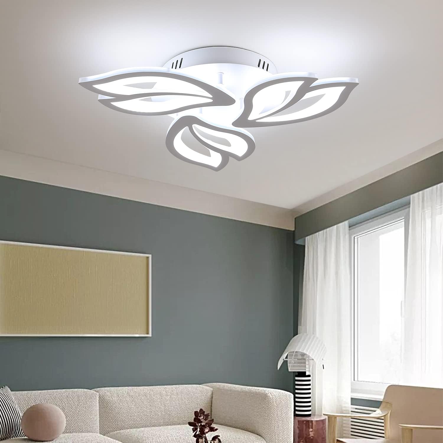 Ceiling Light - White Acrylic Frame, White Light