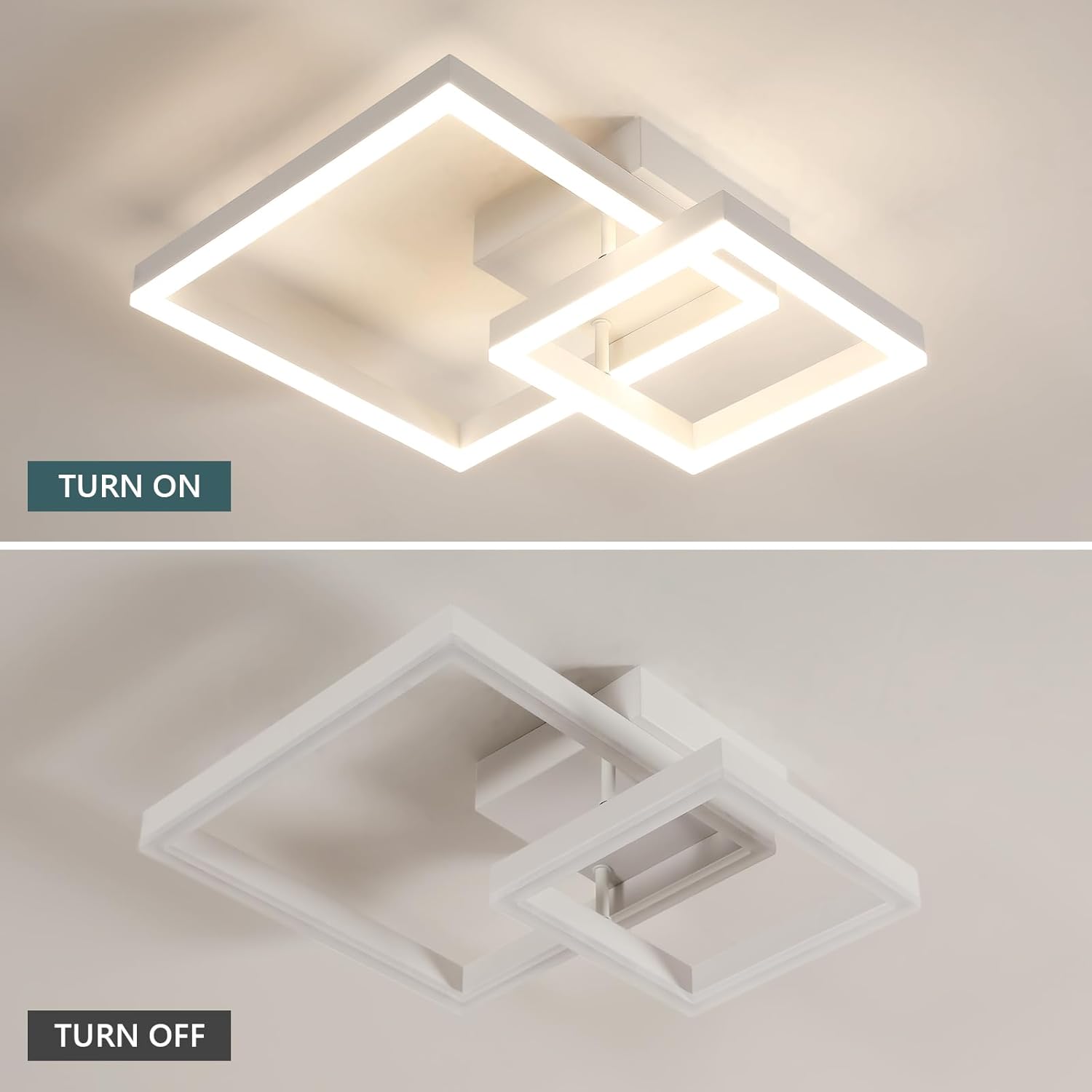 Deckenleuchte – weißer Acrylrahmen, neutralweißes Licht