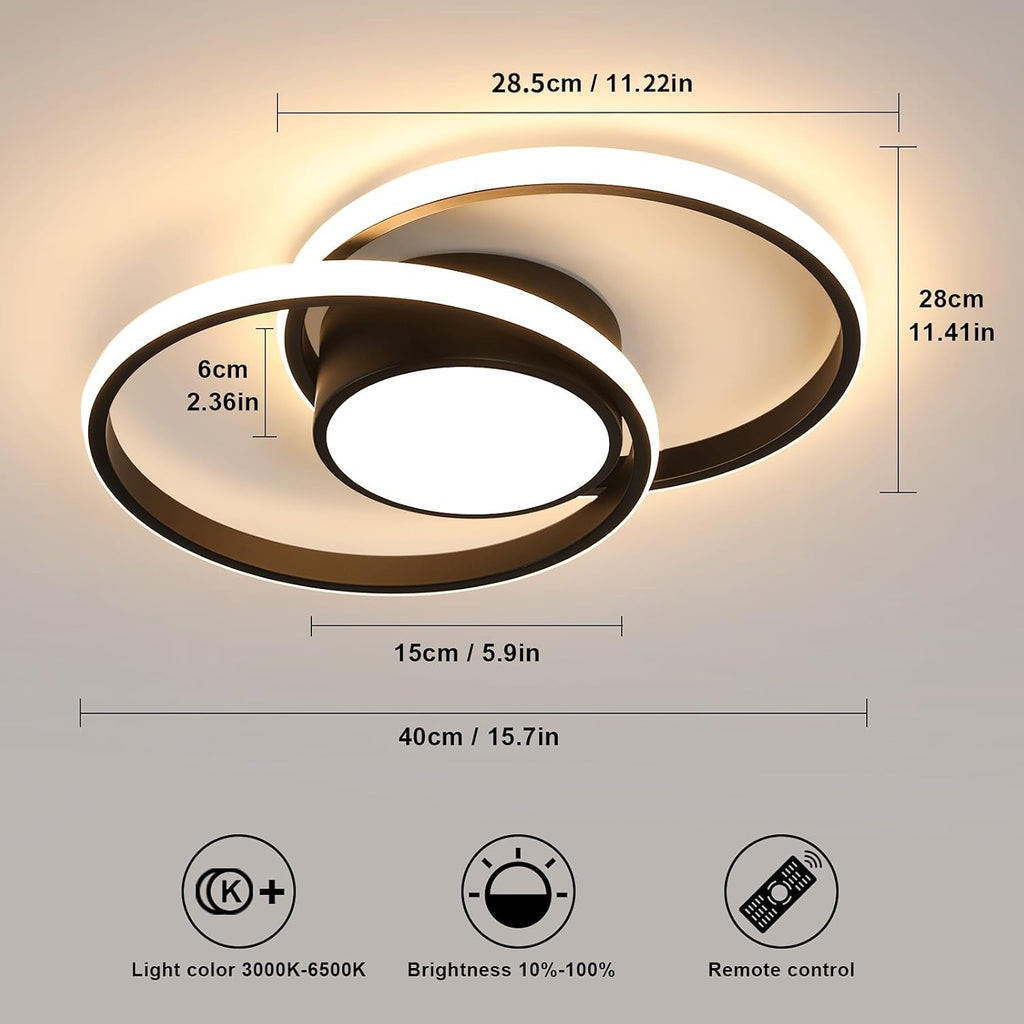 Ceiling Light - Black Metal Frame, Tunable and Dimmable
