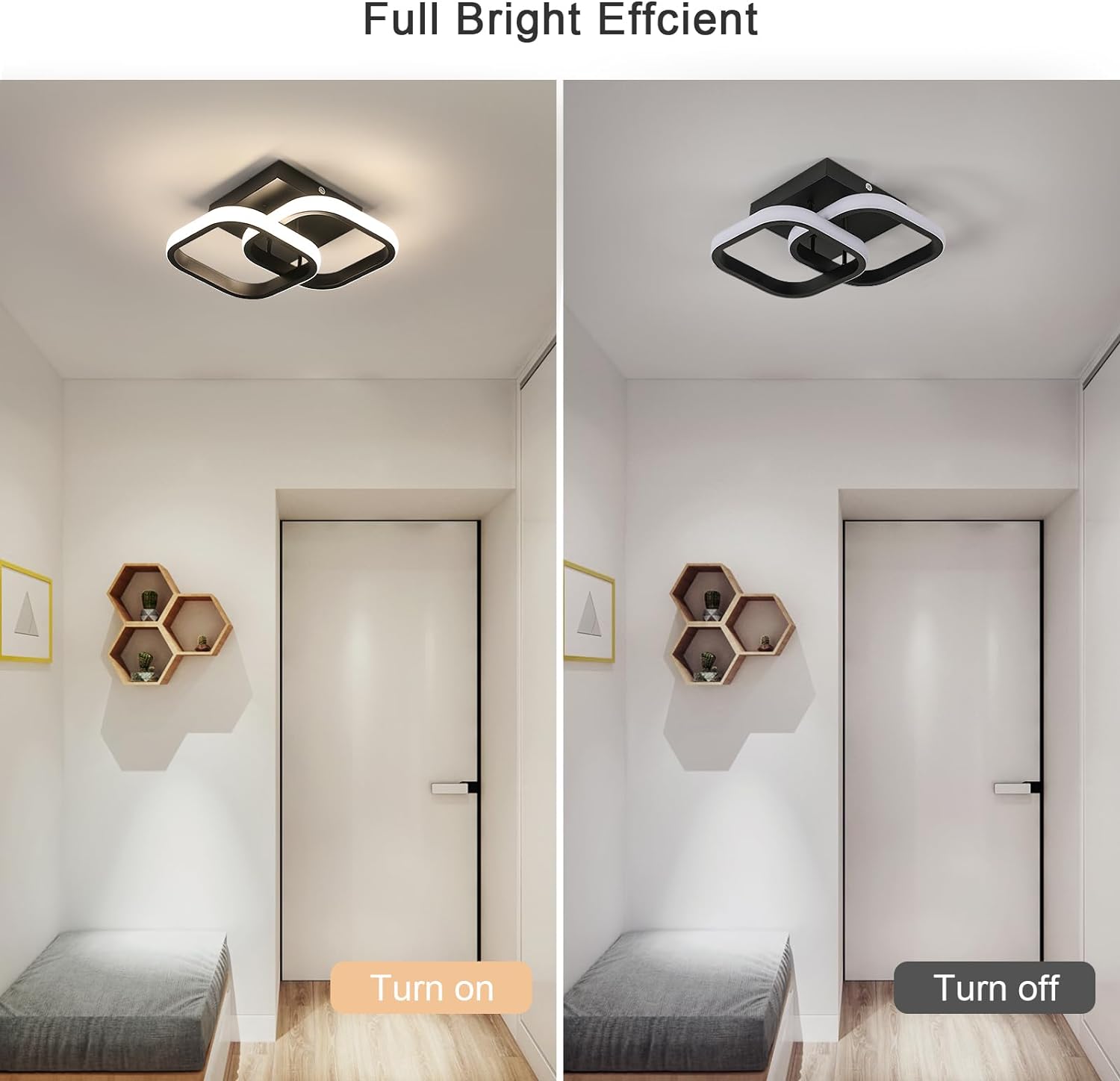 Ceiling Light - Black Aluminium Frame, Natural Light