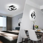 Comely Lot de 2 Plafonniers LED Modernes, 24W 2700LM Petit Noir Plafonnier LED Carré Luminaires Intérieur pour Chambre Salon Allée Couloir Balcon, Lumière Blanche 6500K, 24cm
