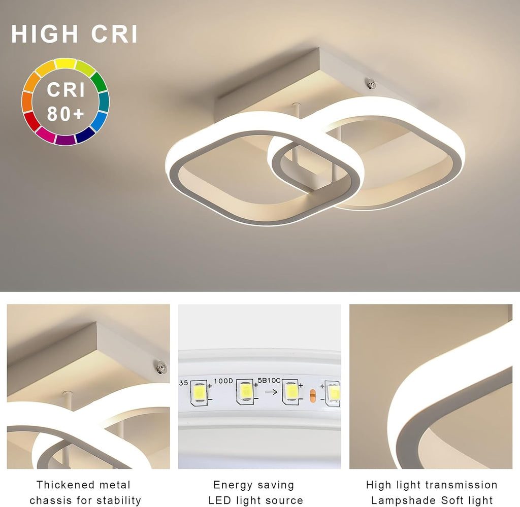 Ceiling Light - White Aluminium Frame, Natural Light