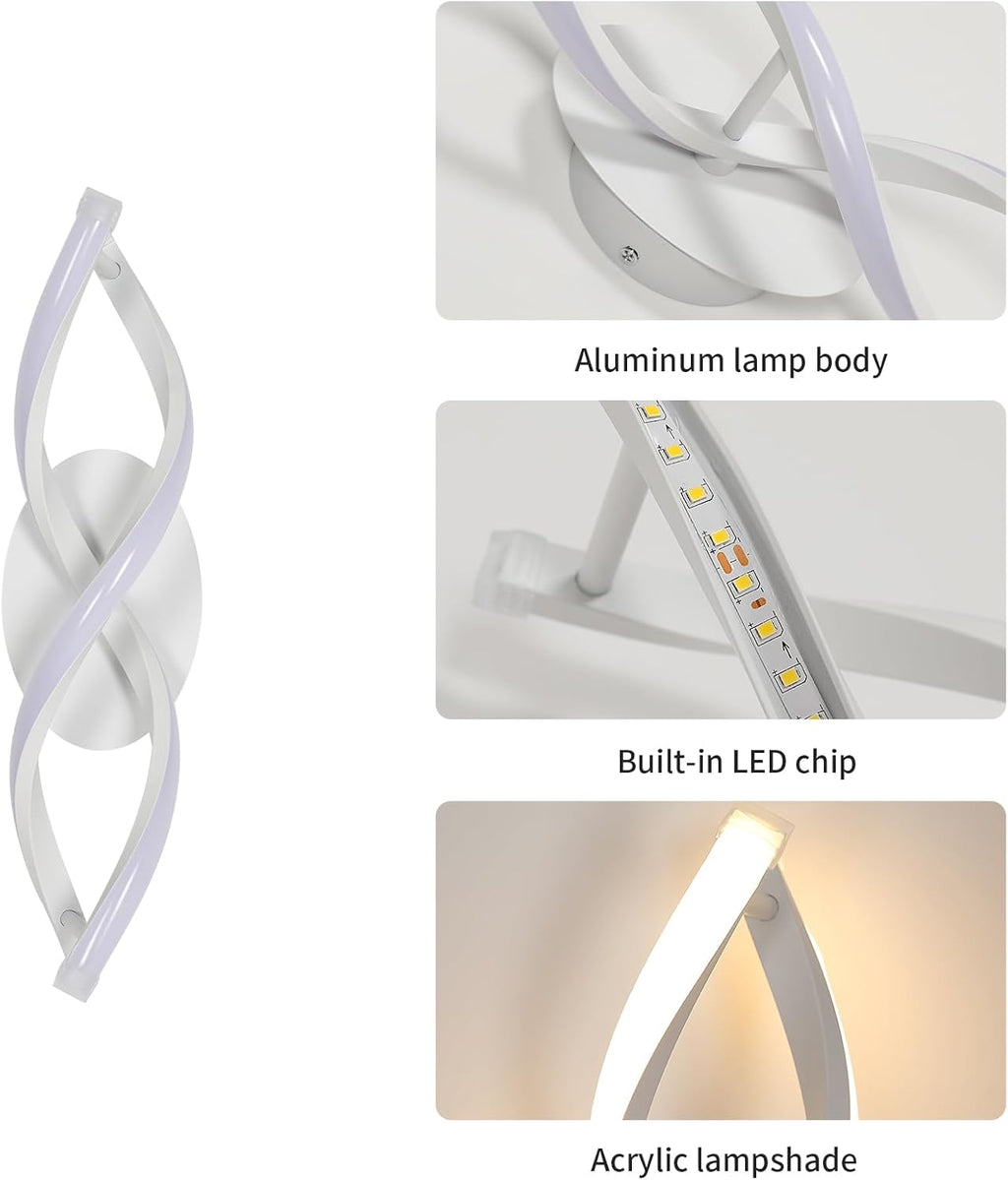 Wall Light - White Aluminium Frame, Warm Light