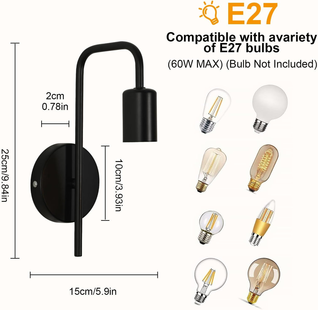 Wall Light - Black Metal Frame