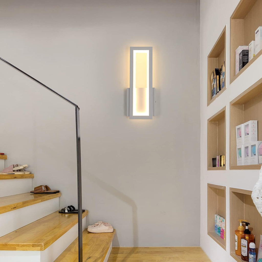 Wall Light - White Acrylic Frame, Warm Light