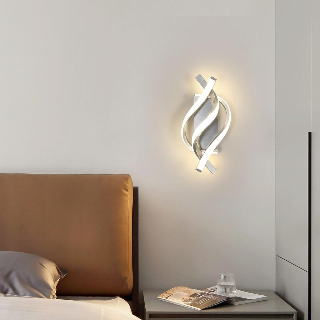 Applique - Cornice in alluminio color argento, Luce naturale