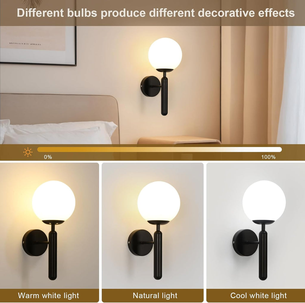 Wall Light - Black Glass Frame