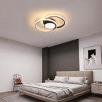 Ceiling Light - Black & White Metal Frame, Warm Light