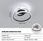 Ceiling Light - Black Aluminium Frame, White Light