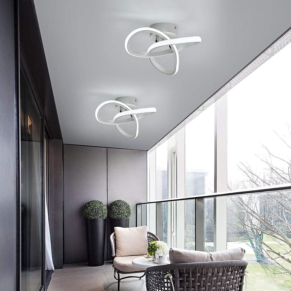 Ceiling Light - White Aluminium Frame, White Light