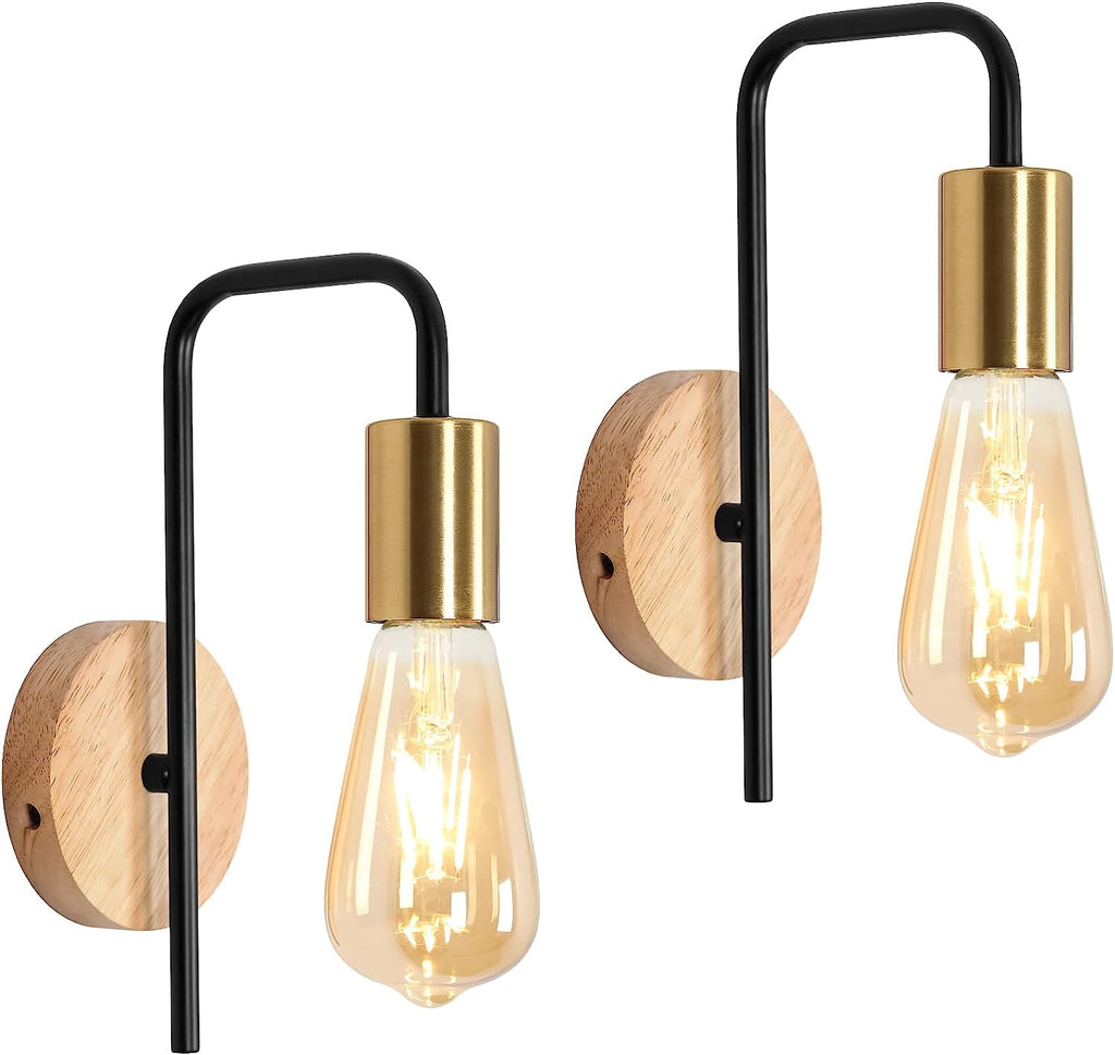 Wall Light - Wood Metal Frame