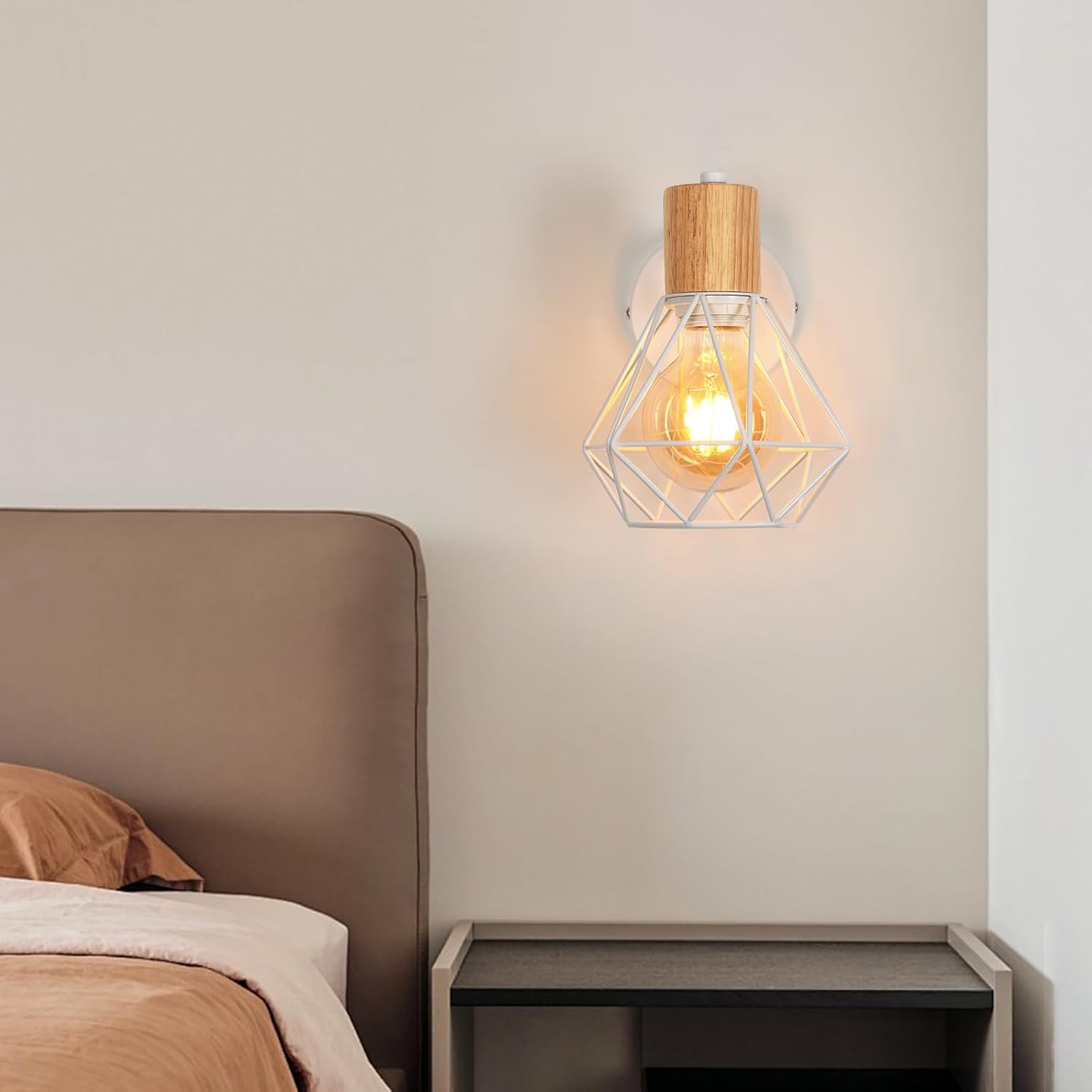 Wall Light - White Metal Frame