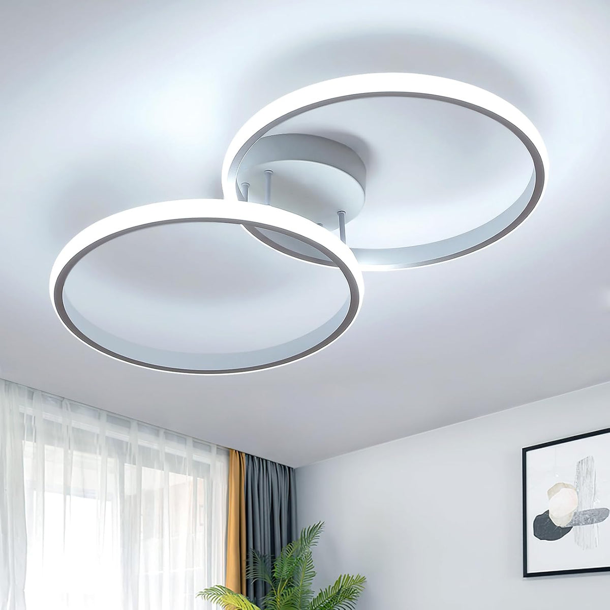 Comely  LED Ceiling Lamp, 30W 3375LM Ceiling Light Modern Design Kitchen Lamp 6500K Cool White, Bedroom Lamp, LED Lamp Ceiling For Bedroom Living Room Kitchen Hallway, 54cm