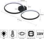 Ceiling Light - Black Aluminium Frame, White Light
