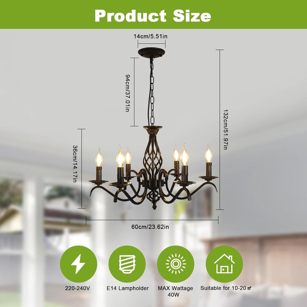 Chandeliers - Black Metal Frame