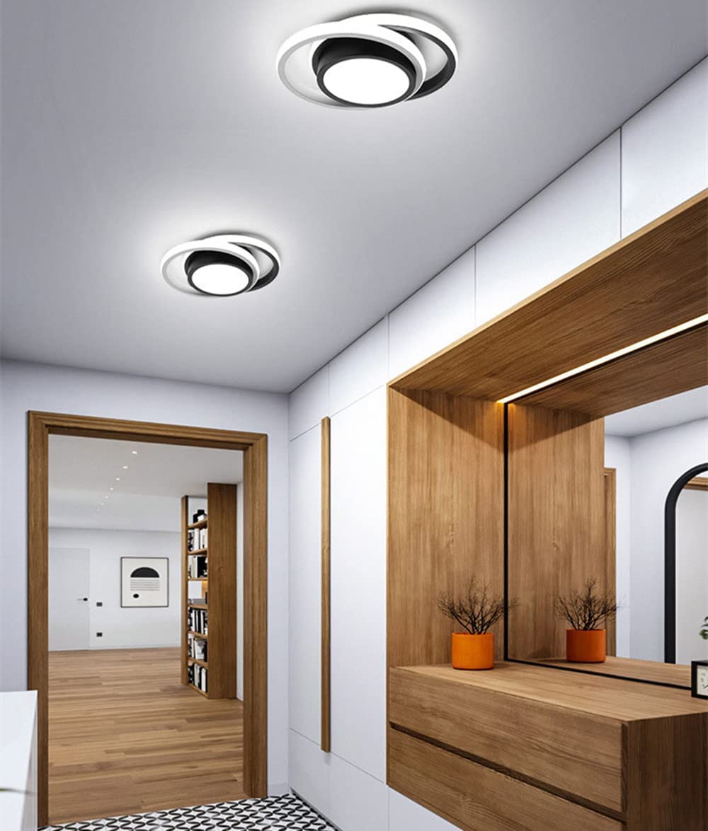 Comely Plafonnier LED, Rond Lampe de Plafond 32W, Moderne Luminaire Plafonnier pour Couloir Coucher Salle de Bains Cuisine Salon, Blanc Froid 6500K, Longueur 28cm, Nero