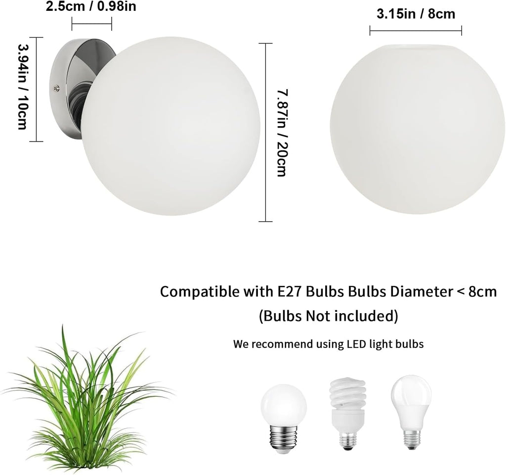 Wall Light - Chrome Metal Frame