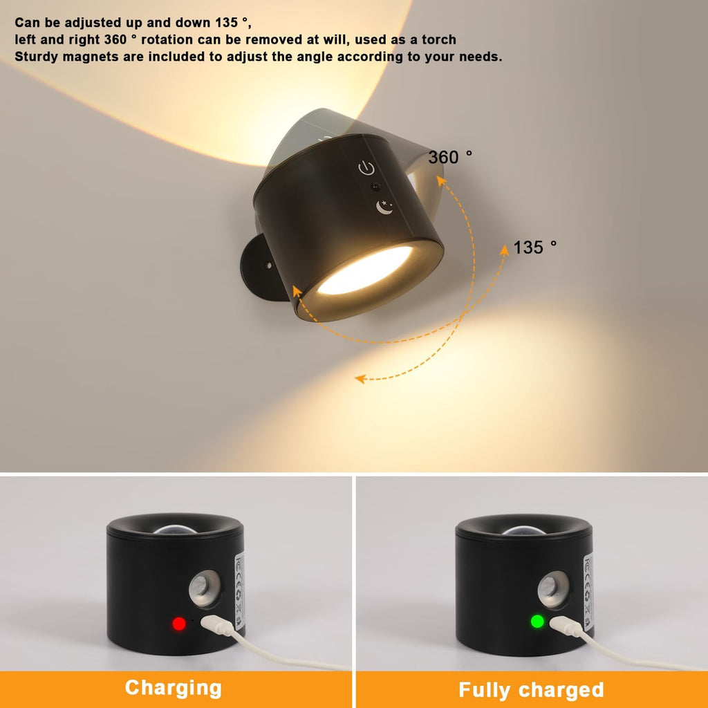 Wall Light - Black Plastic Frame, Tunable and Dimmable