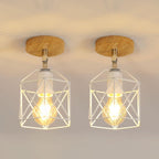 Ceiling Light - White Metal Frame