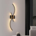 Applique - Telaio in alluminio nero, luce calda