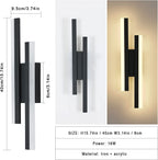 Lampada da Parete - Cornice in Acrilico Nero, Luce Calda