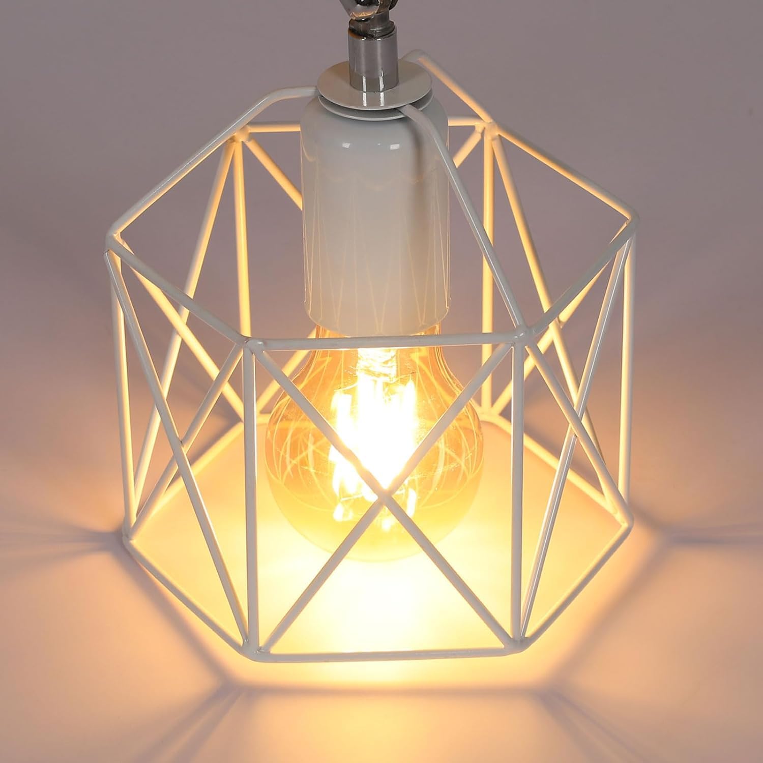 Ceiling Light - White Metal Frame