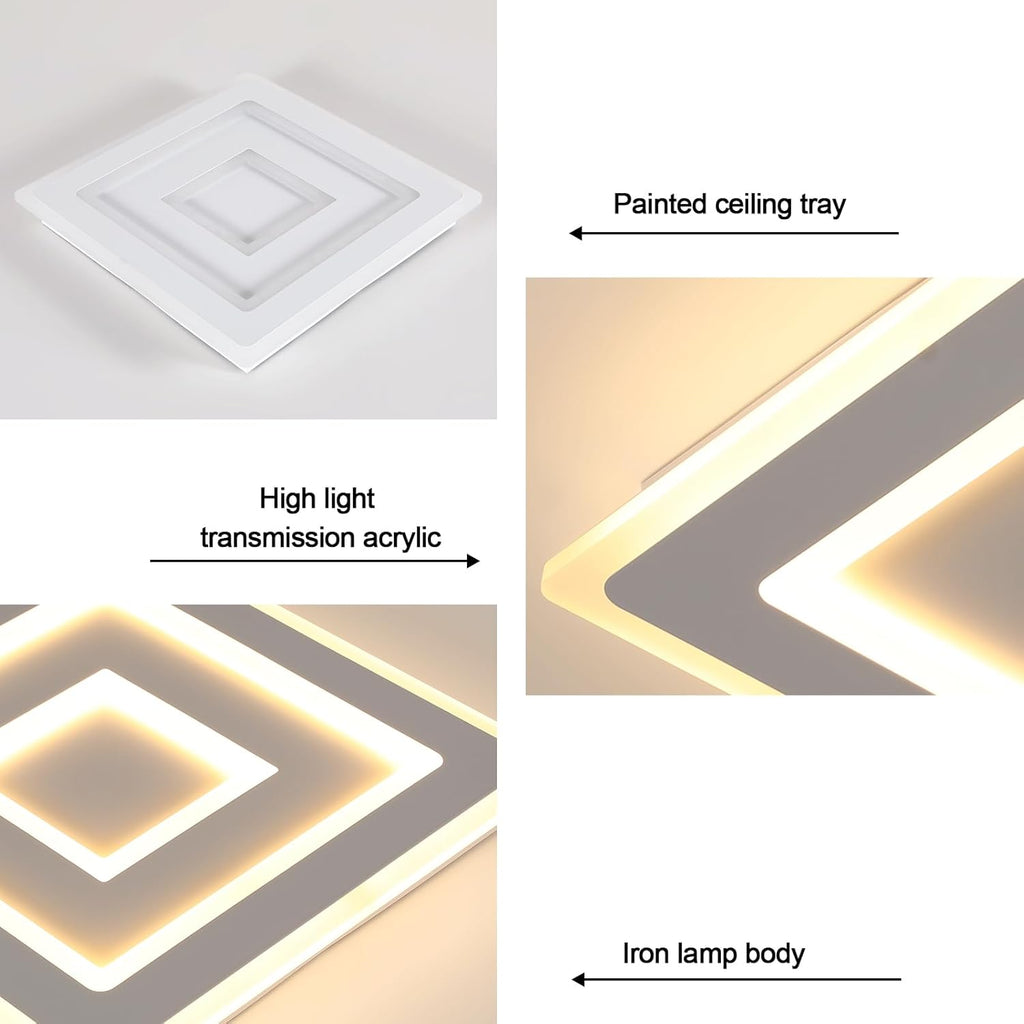 Ceiling Light - White Acrylic Frame, Tunable and Dimmable