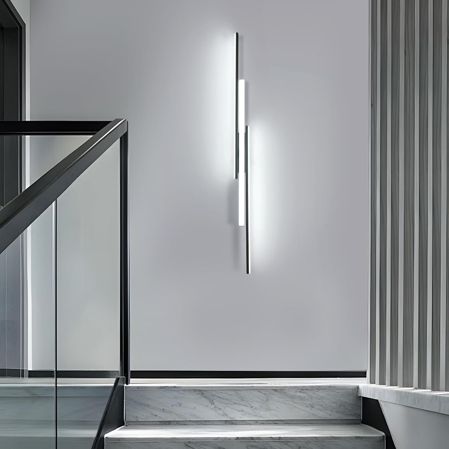 Wall Light - Black Aluminium Frame, White Light
