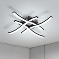 Comely Plafonnier Moderne, 24W 2300LM Eclairage Plafond LED Moderne Forme de Vague à 4 Lumières, Noir Lampe LED Plafond pour Salon Chambre Salle à Manger, Blanc Froid 6500K