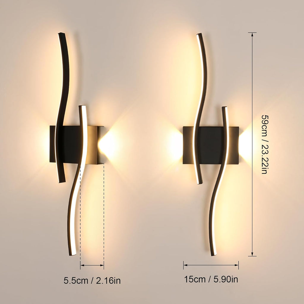 Wall Light - Black Aluminium Frame, Warm Light