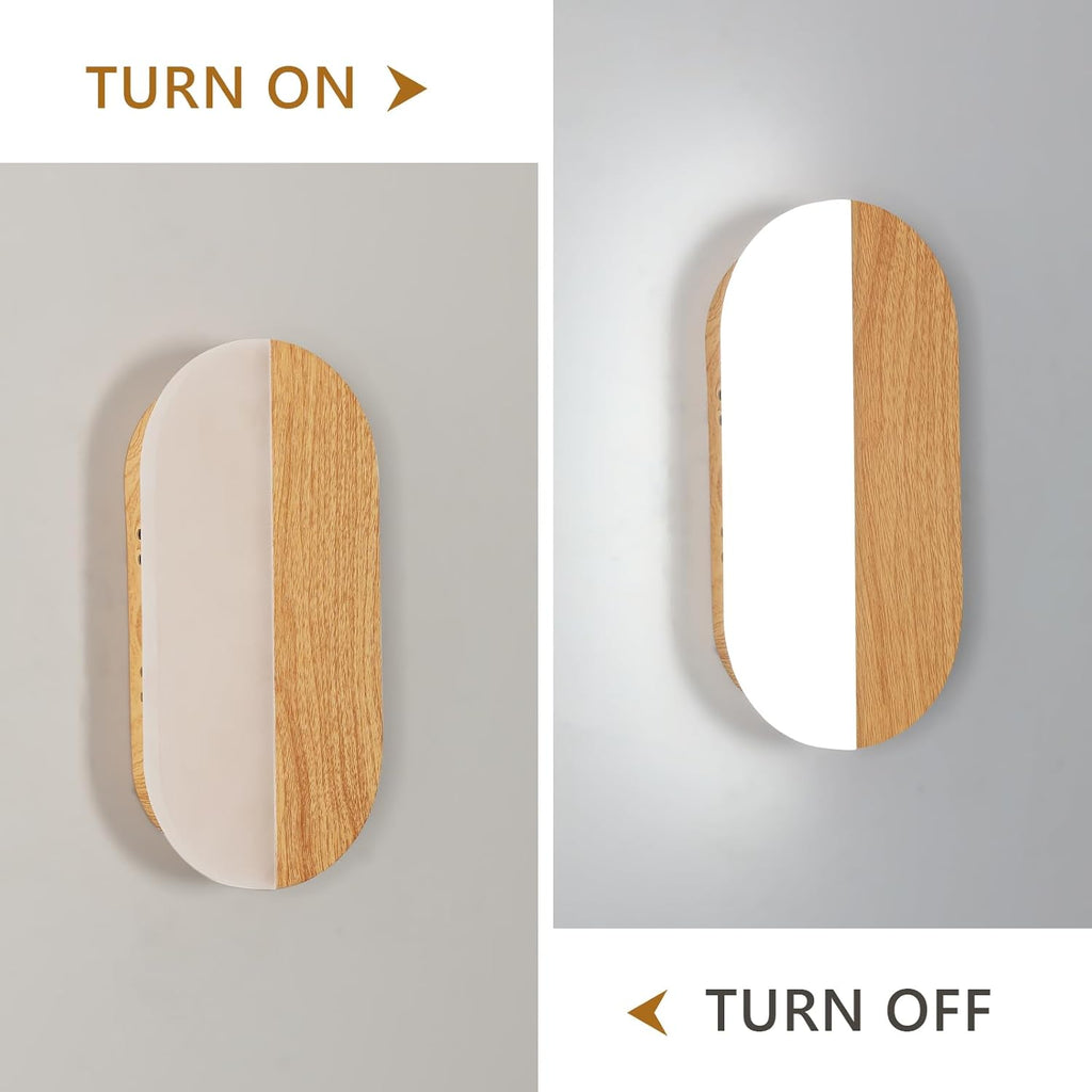 Wall Light - Wood Acrylic Frame, White Light