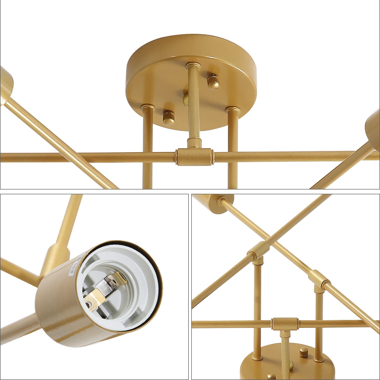 Ceiling Light - Gold Metal Frame