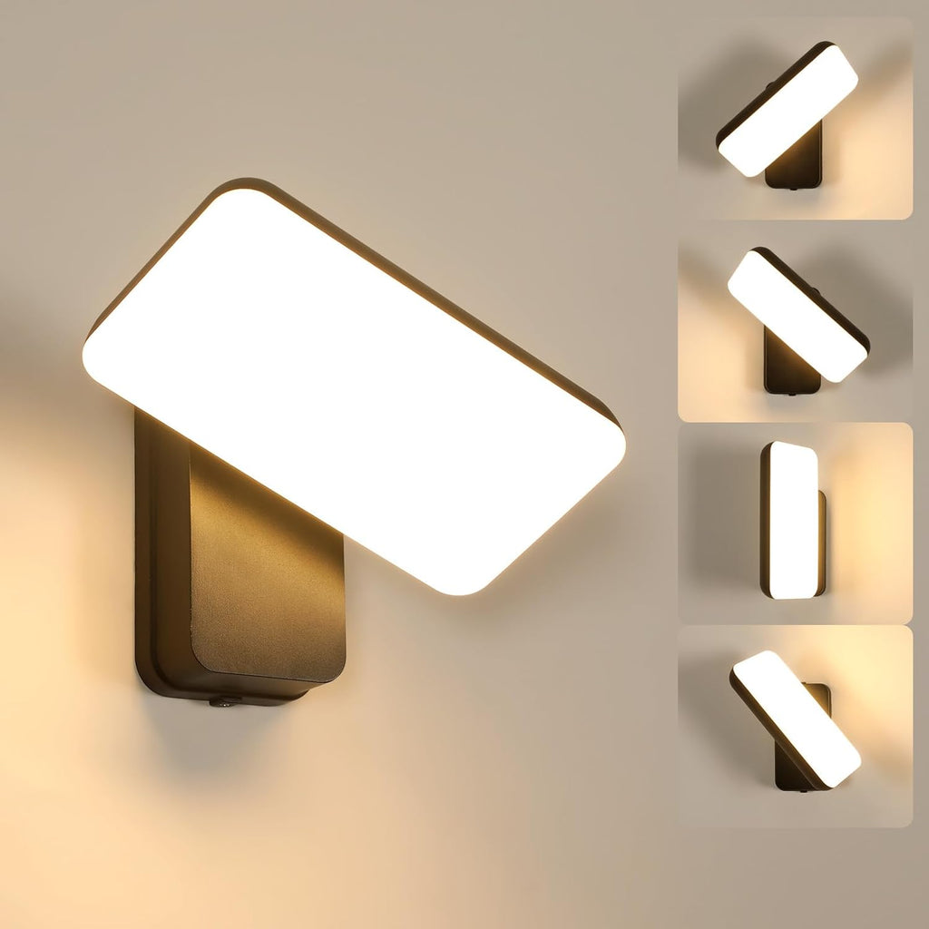 Wall Light - Black Aluminium Frame, White Light