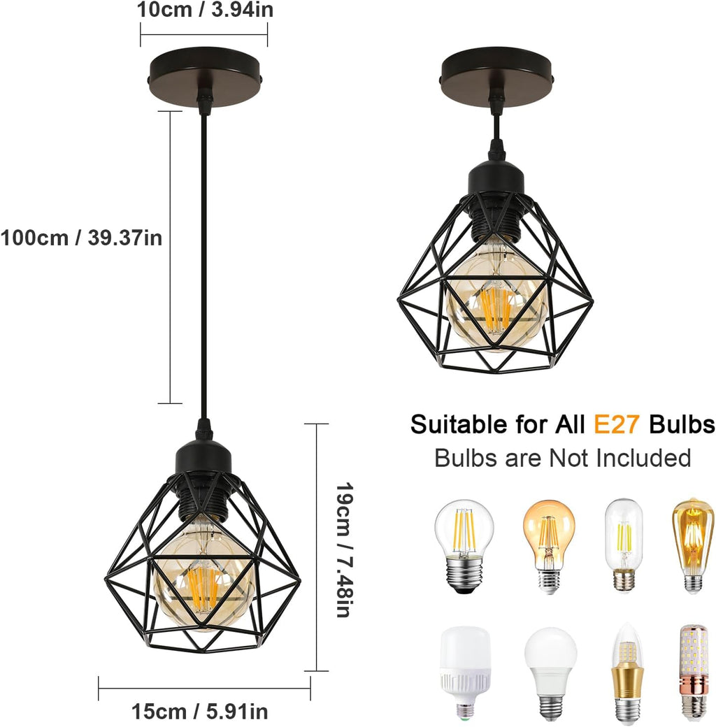 Chandeliers - Black Metal Frame