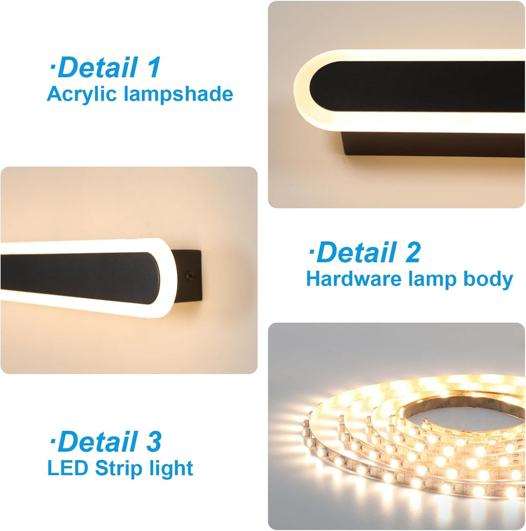 Wall Light - Black Metal Frame, Tunable and Dimmable