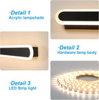 Wall Light - Black Metal Frame, Tunable and Dimmable