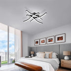 Comely Plafonnier Moderne, 24W 2300LM Eclairage Plafond LED Moderne Forme de Vague à 4 Lumières, Noir Lampe LED Plafond pour Salon Chambre Salle à Manger, Blanc Froid 6500K