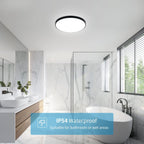 Ceiling Light - Black Plastic Frame, White Light