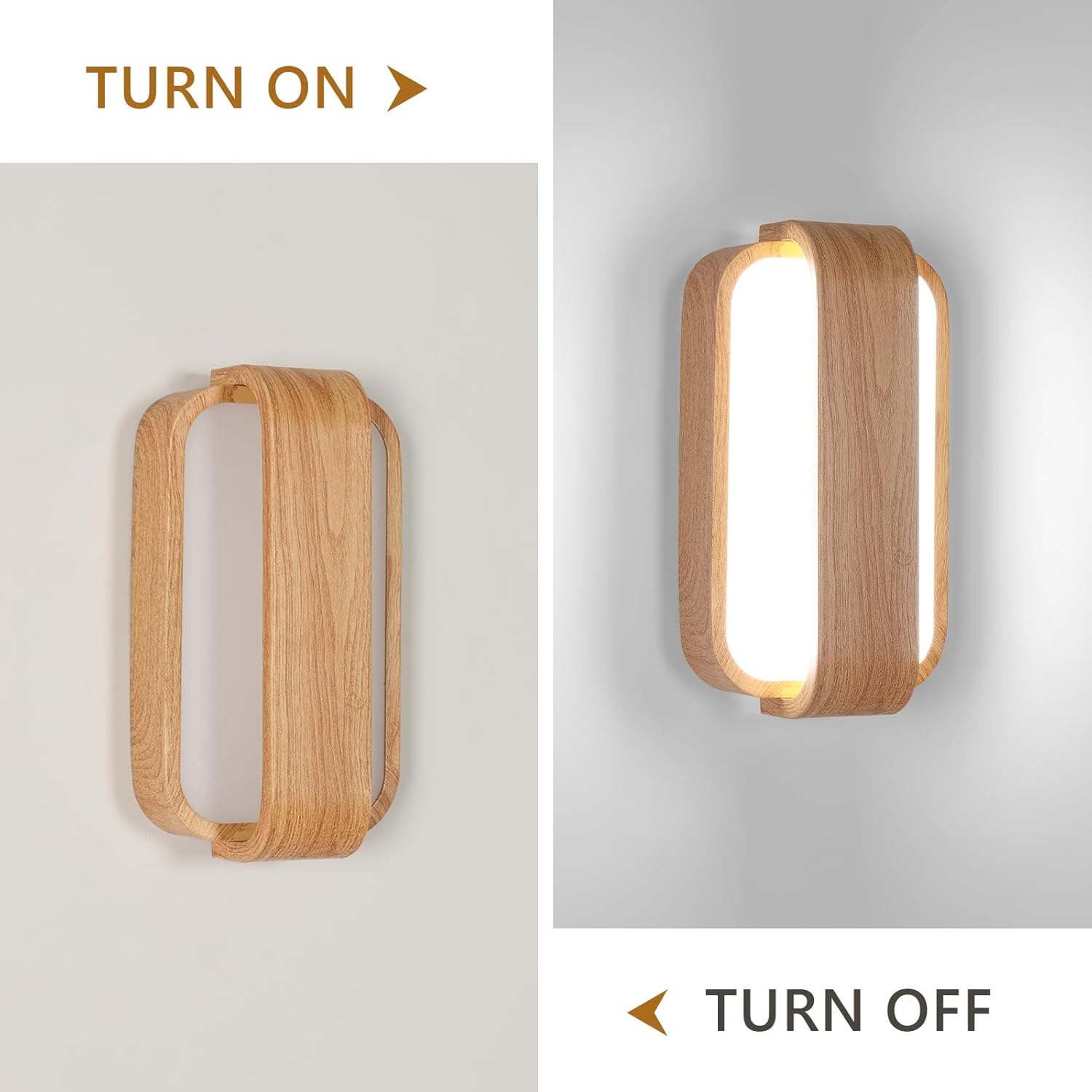 Wall Light - Wood Acrylic Frame, White Light