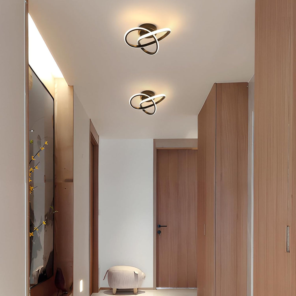Comely Plafonnier LED Moderne, Luminaire Plafonnier Noir 30W 1800LM, Lampe de Plafond en Forme de Fleur pour Chambre à Coucher, Couloir, Cuisine, Salle de Bain, Lumière Chaude 3000K Dia 30cm
