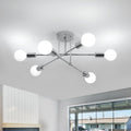 Comely Plafonnier Industriel, 6 Lumières E27 Lampe Suspension en Métal, Chrome Lampe de Plafond Rétro pour Salon, Chambre, Cuisine