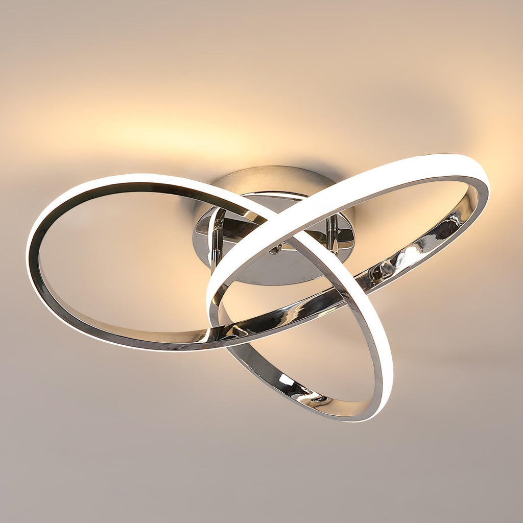 Ceiling Light - Chrome Aluminium Frame, Warm Light