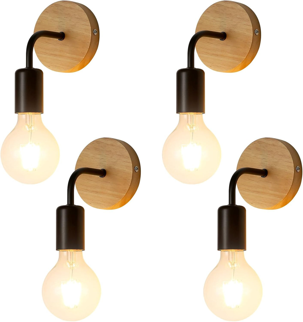 Comely Wei?e Holz & Metall-K?fig Wandleuchte - 2er Set, 14,5x12x18cm, E27, Landhausdesign, ohne Leuchtmittel